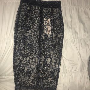 Mesh pencil skirt